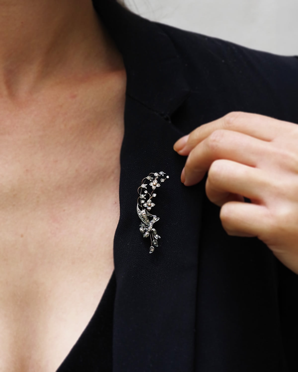 broche muguet diamants