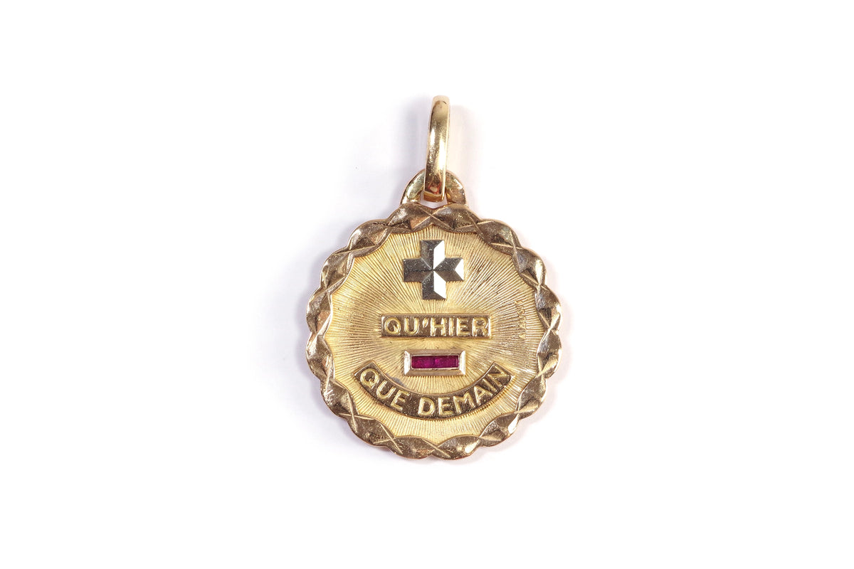 Broche Moderniste En Bronze Signée Jean Augis - Style Art Déco, Made In France, Occasion