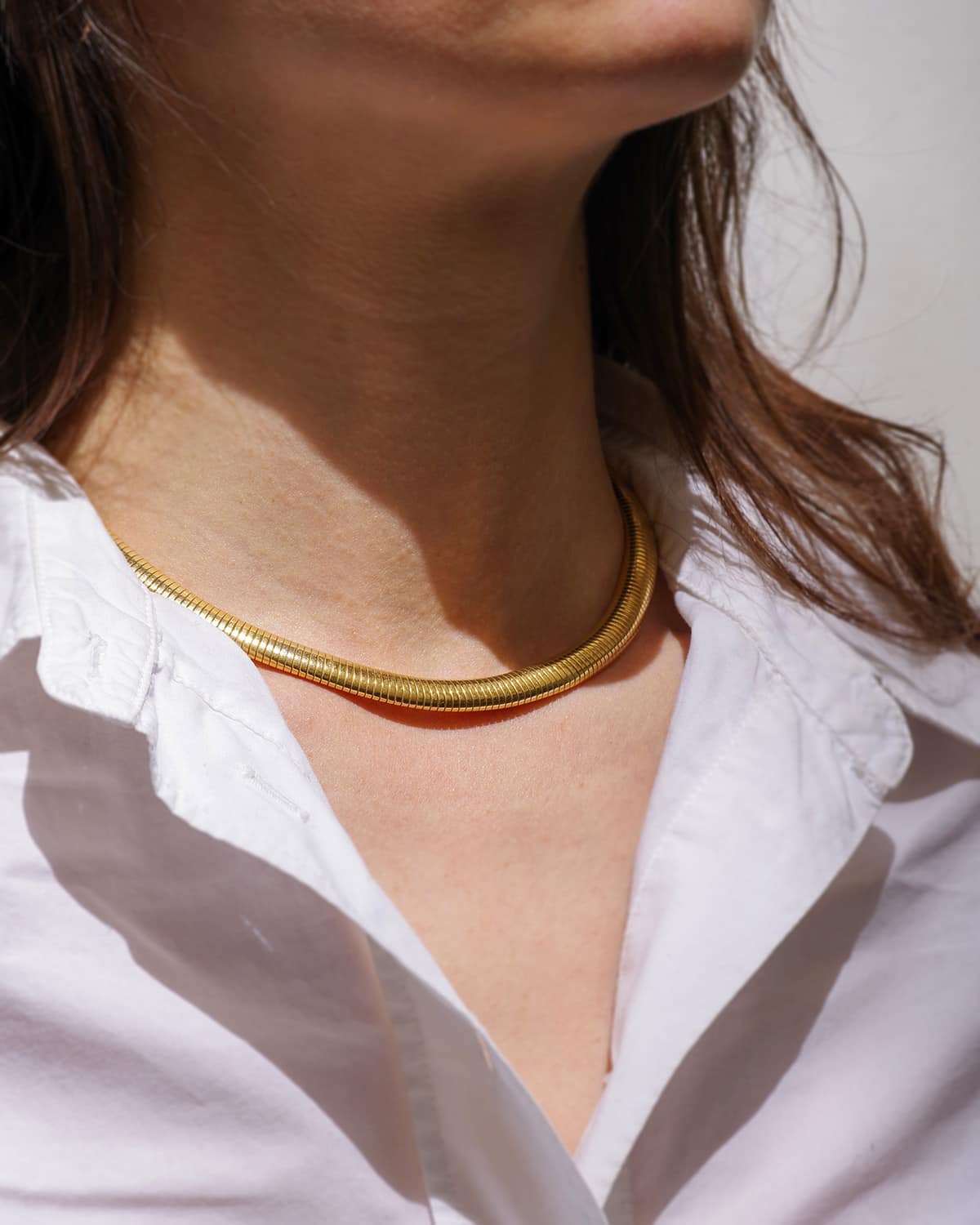 Vintage gold tubogas necklace