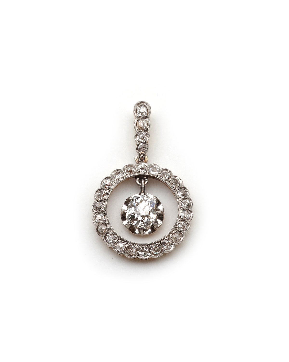 Pendentif Belle Epoque diamants en platine