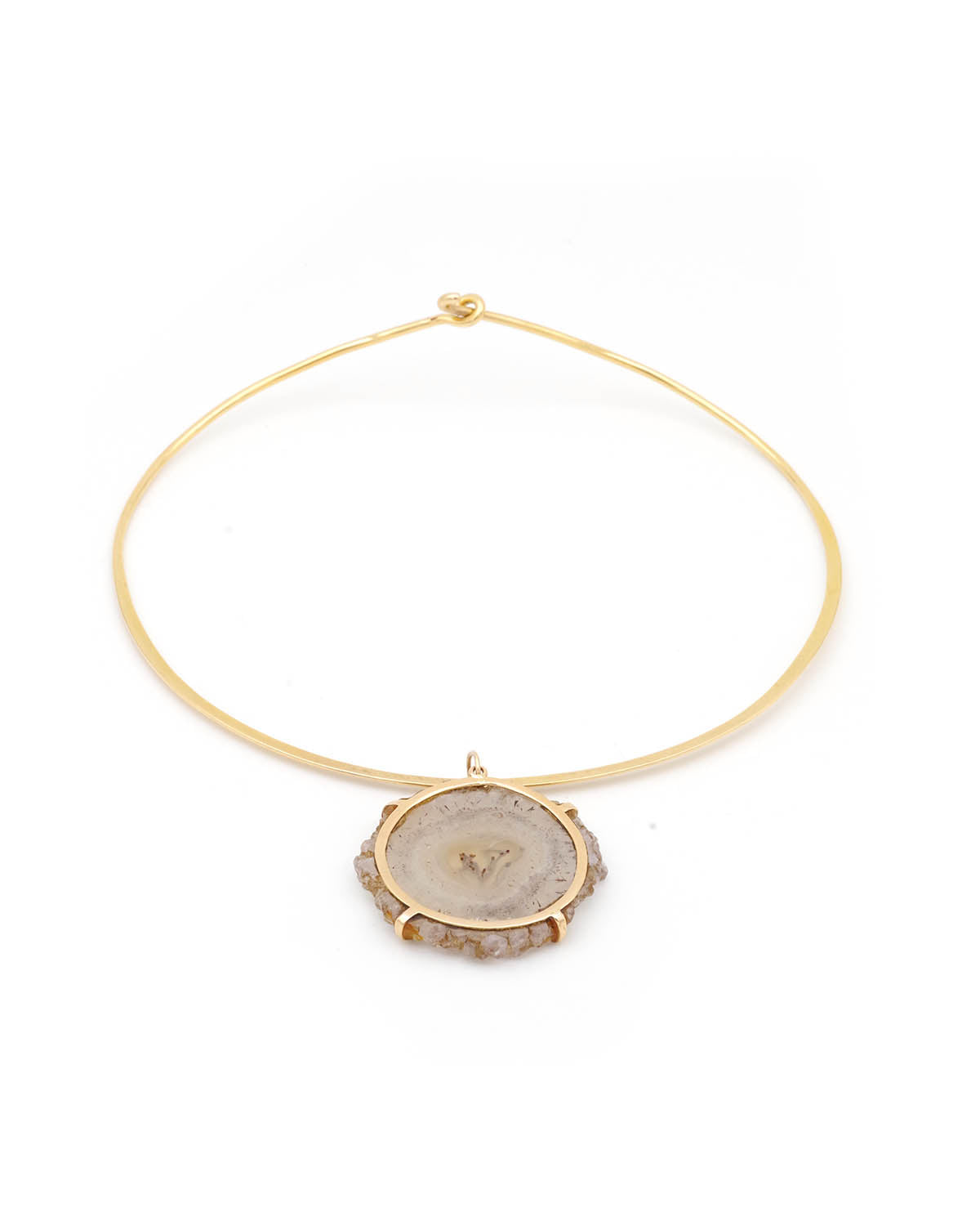 Mid-century torque necklace in gold