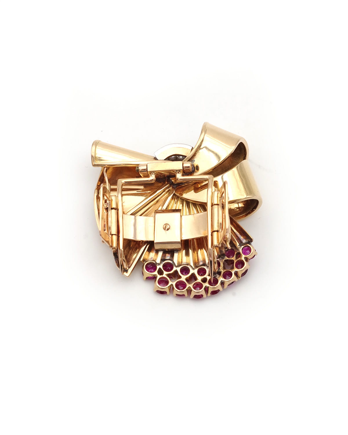 Retro bow clip brooch