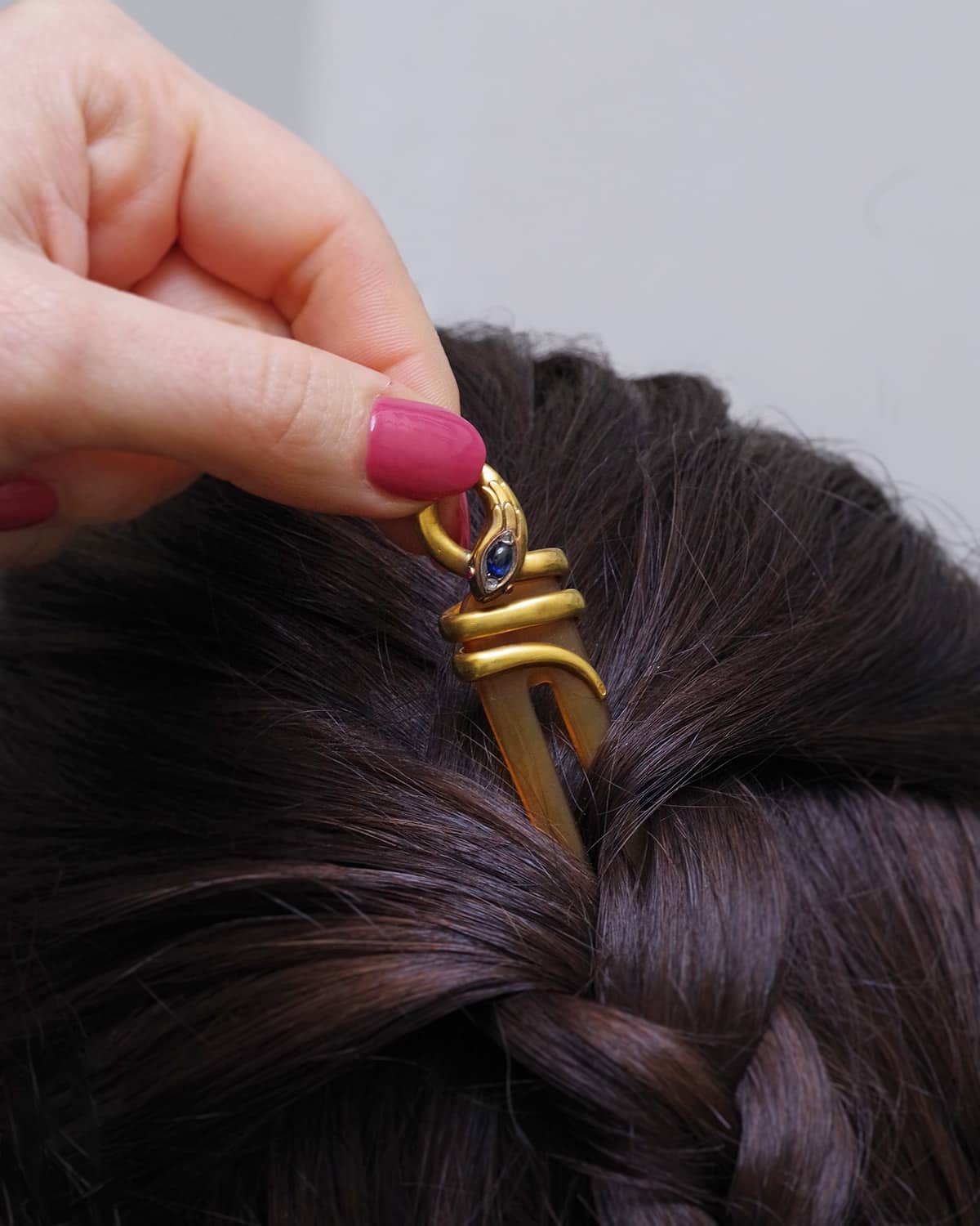 Antique chaumet snake hairpin in gold