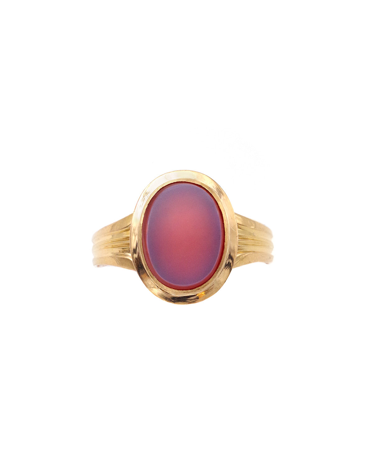 Bague chevalière agate nicolo en or