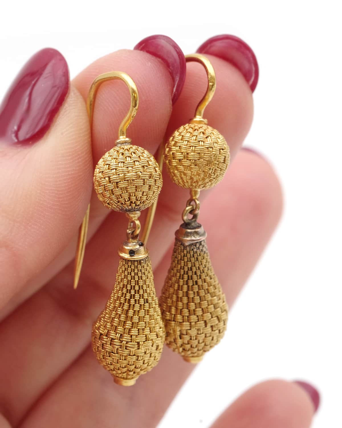 Boucles d'oreille en or tressé
