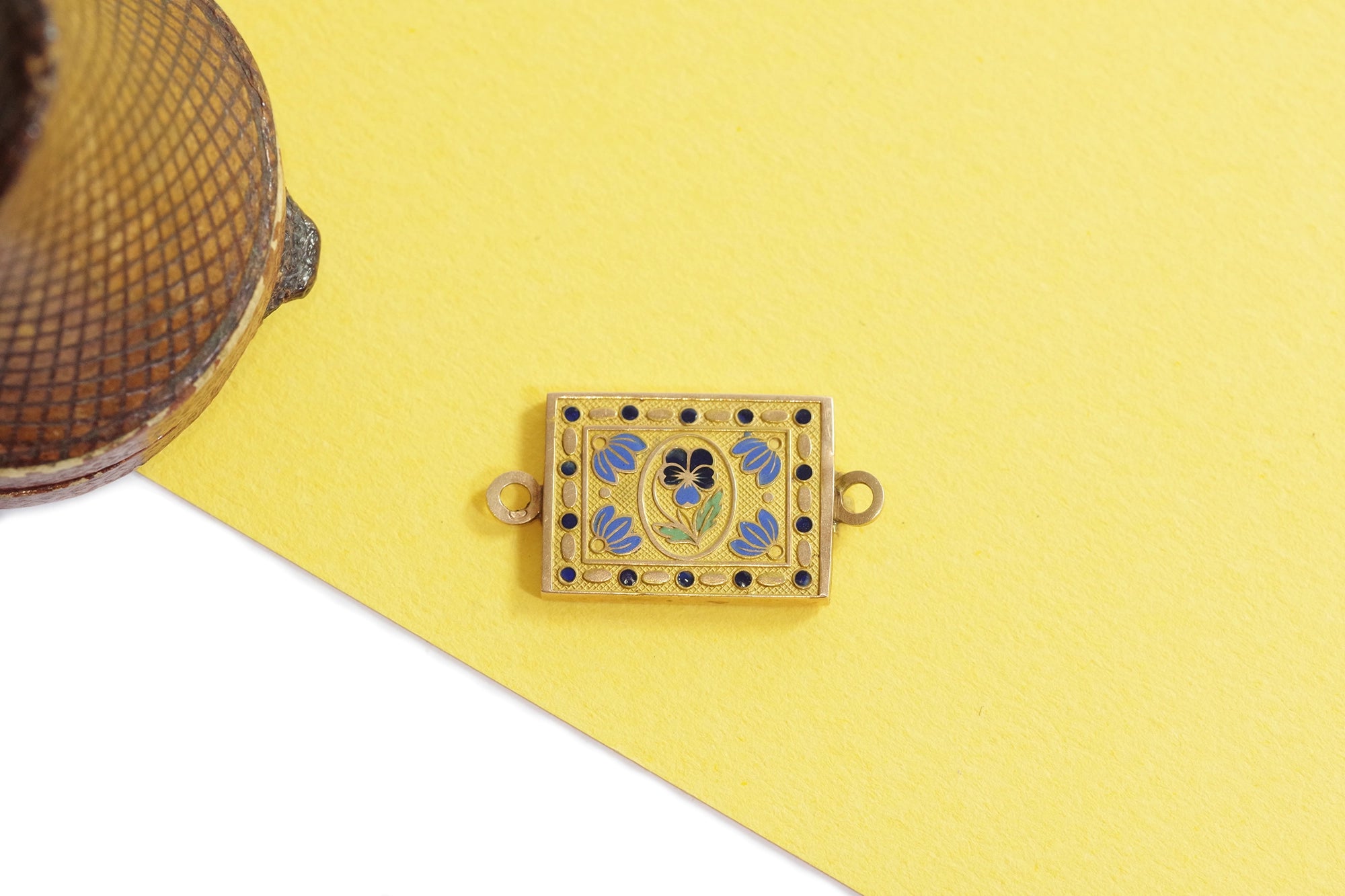 french victorian gold enamel clasp