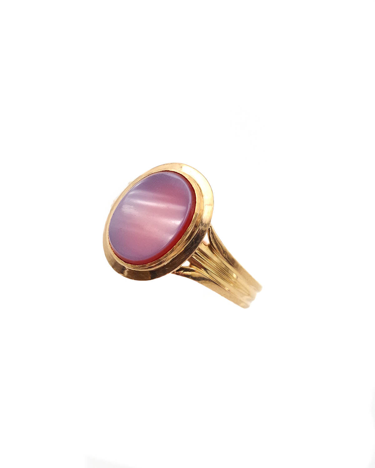 Bague agate nicolo en or