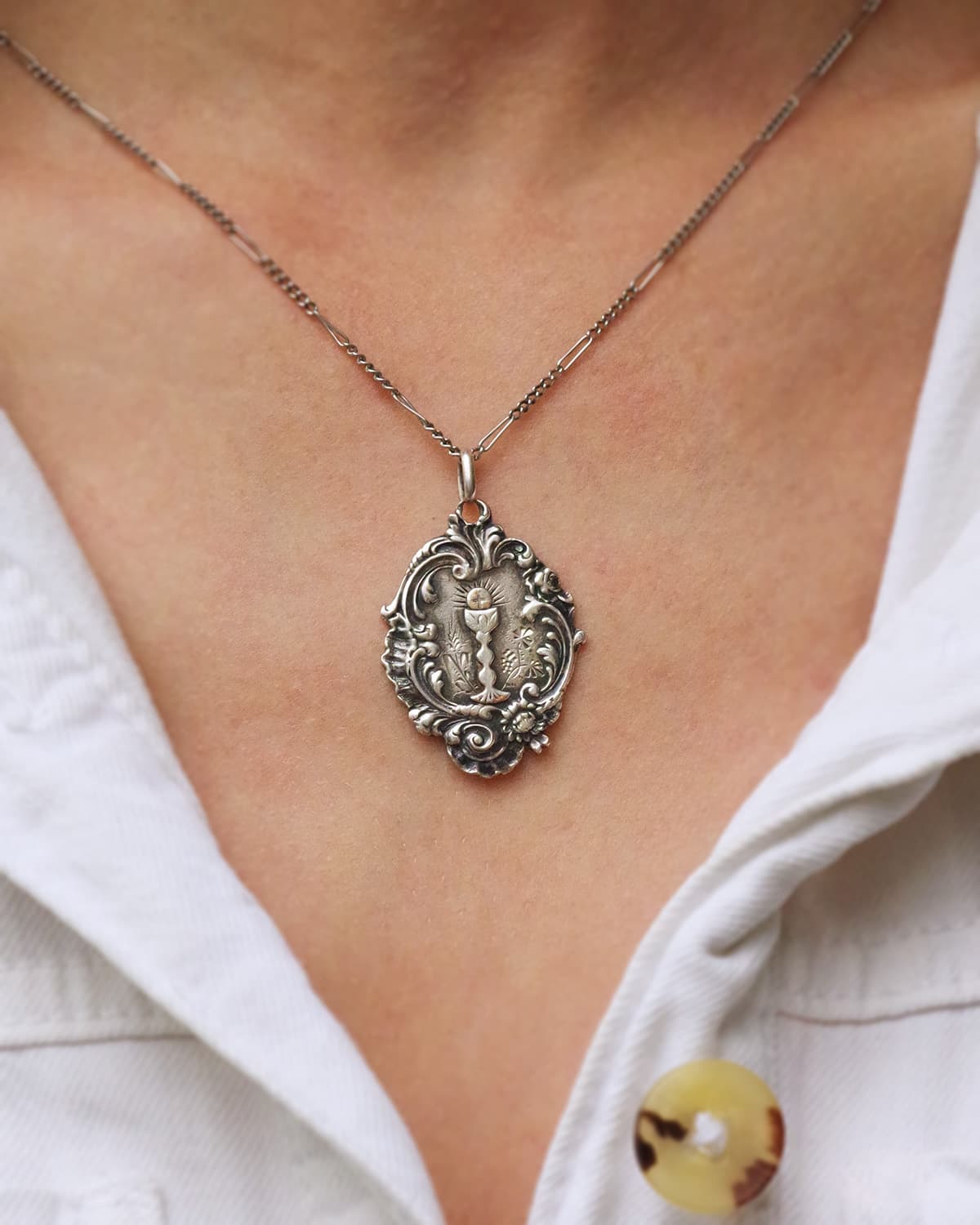 Victorian religious communion pendant
