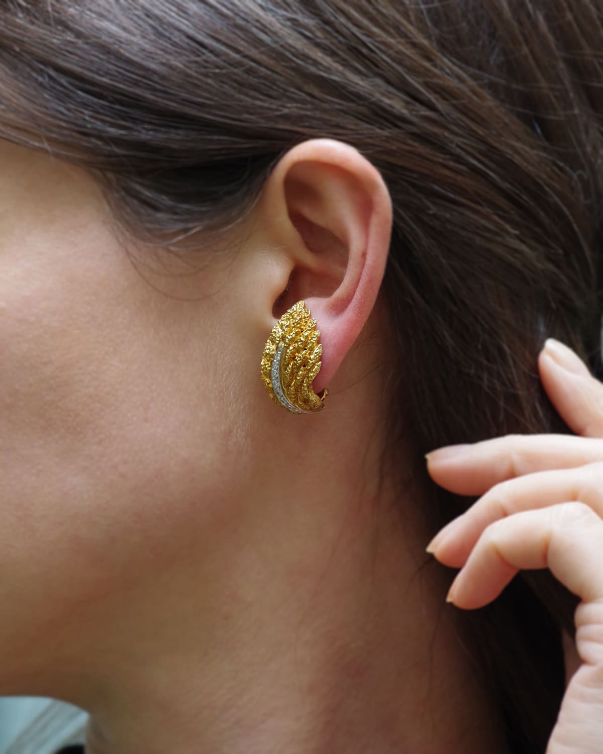 Boucheron Paris feather ear clips