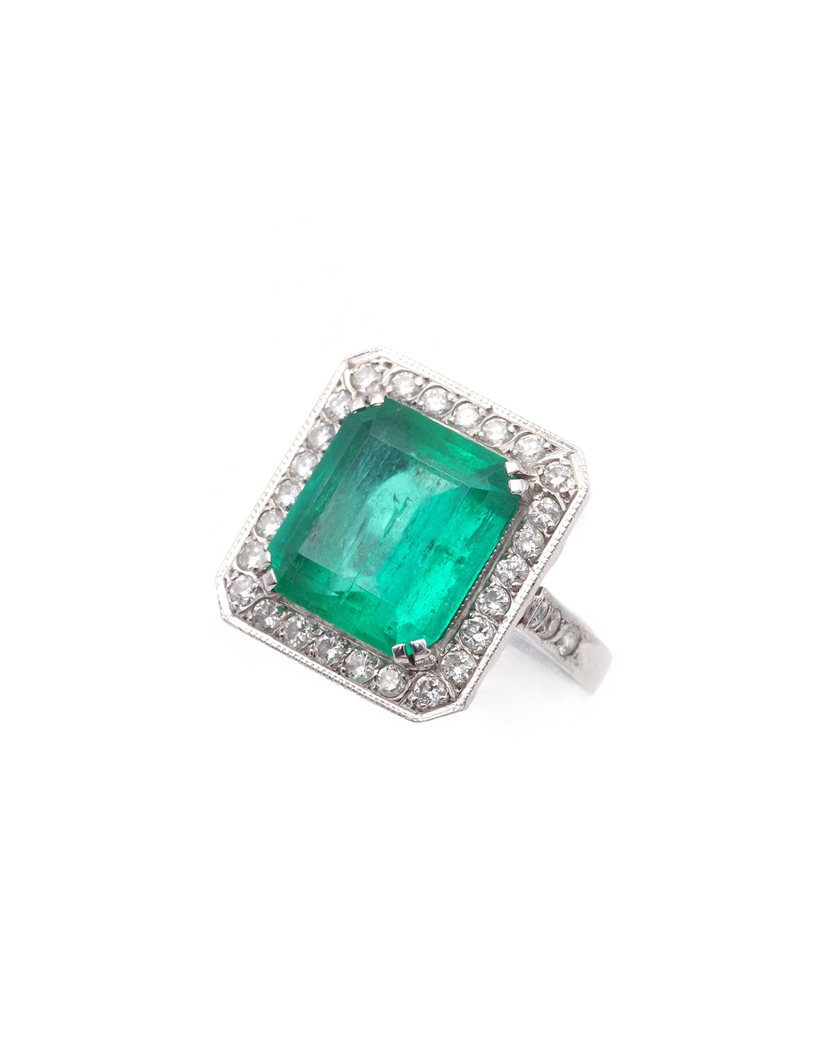 Bague emeraude de colombie en or blanc
