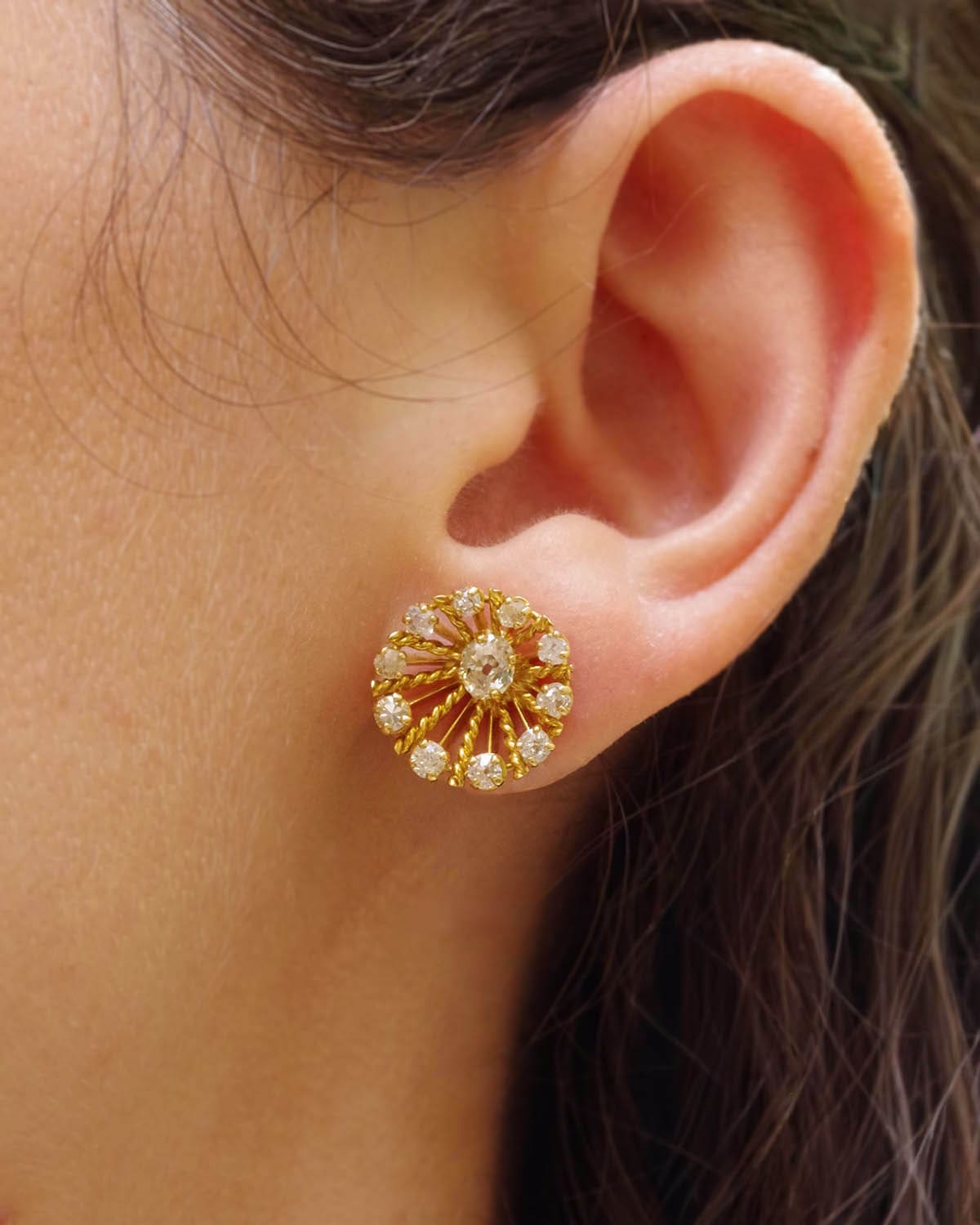boucles d'oreille soleil diamants