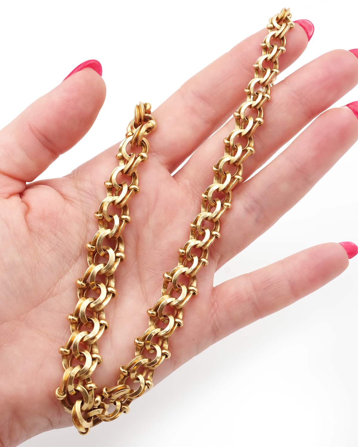 collier maille double en or