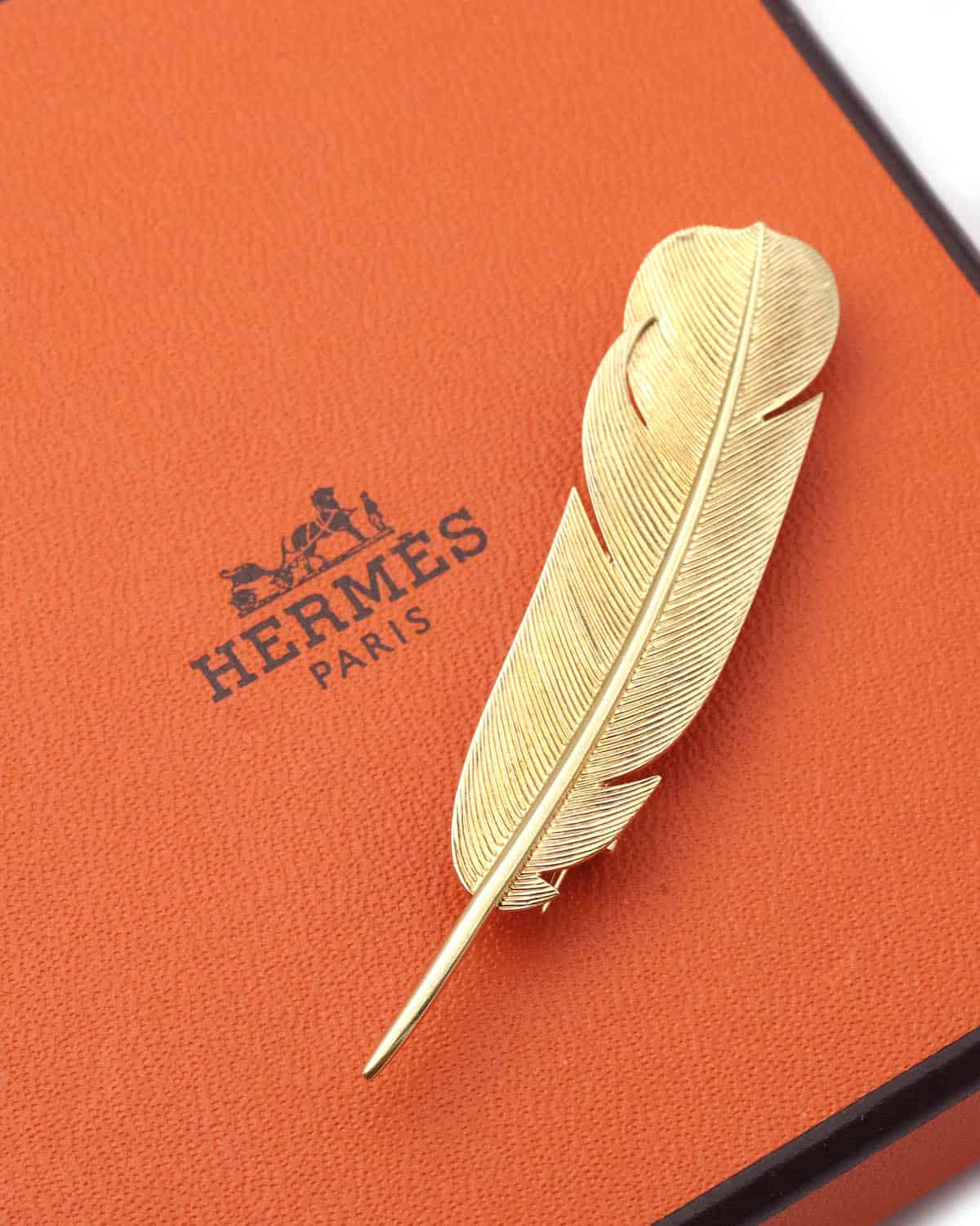 Hermès feather brooch