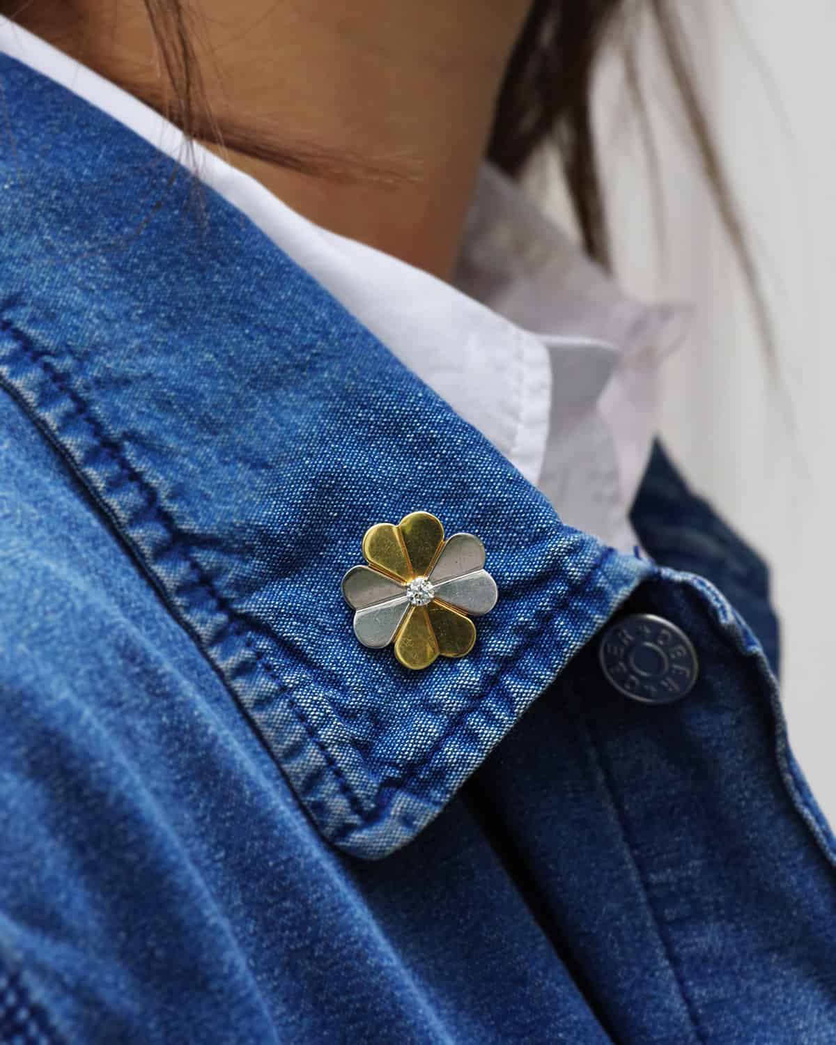 Trefle porte bonheur en or