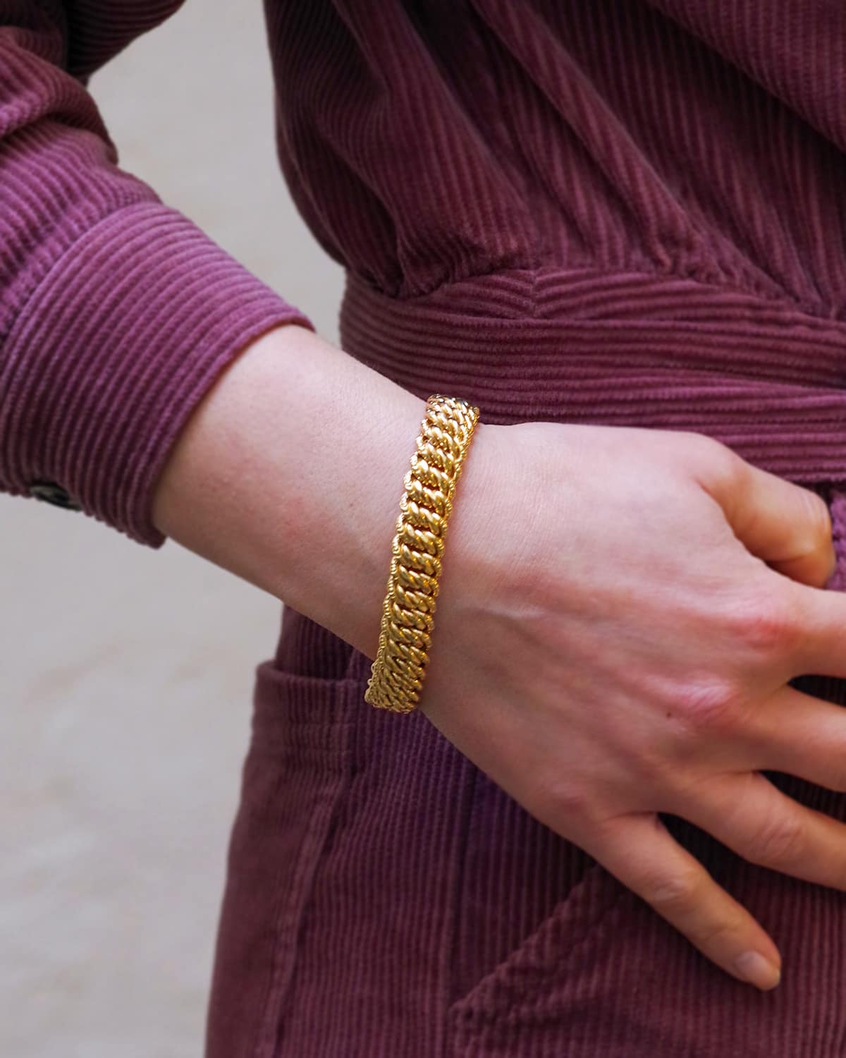 bracelet maille americaine en or