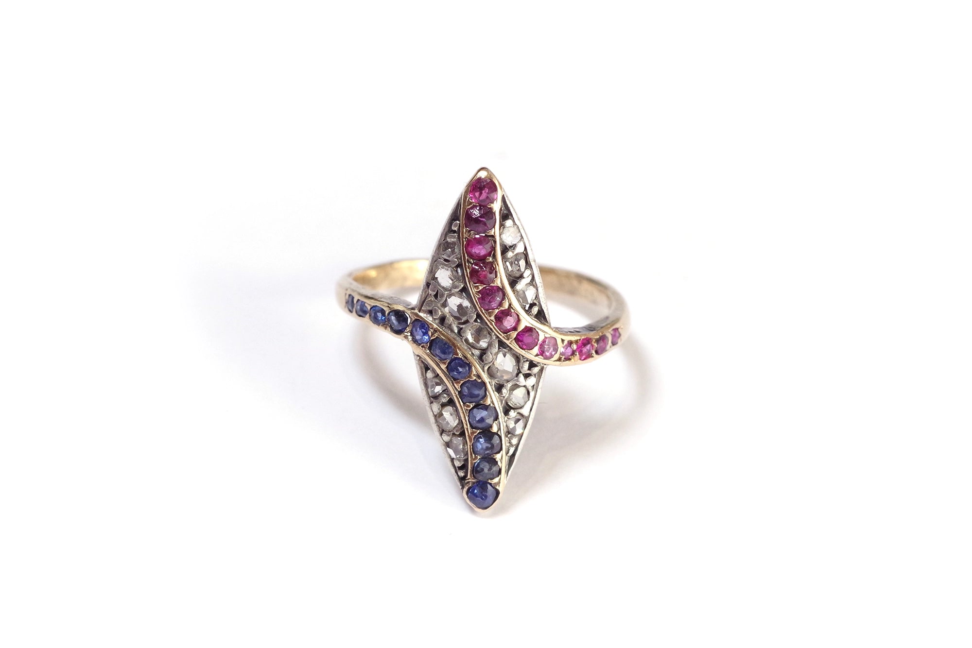 Patriotic marquise ring