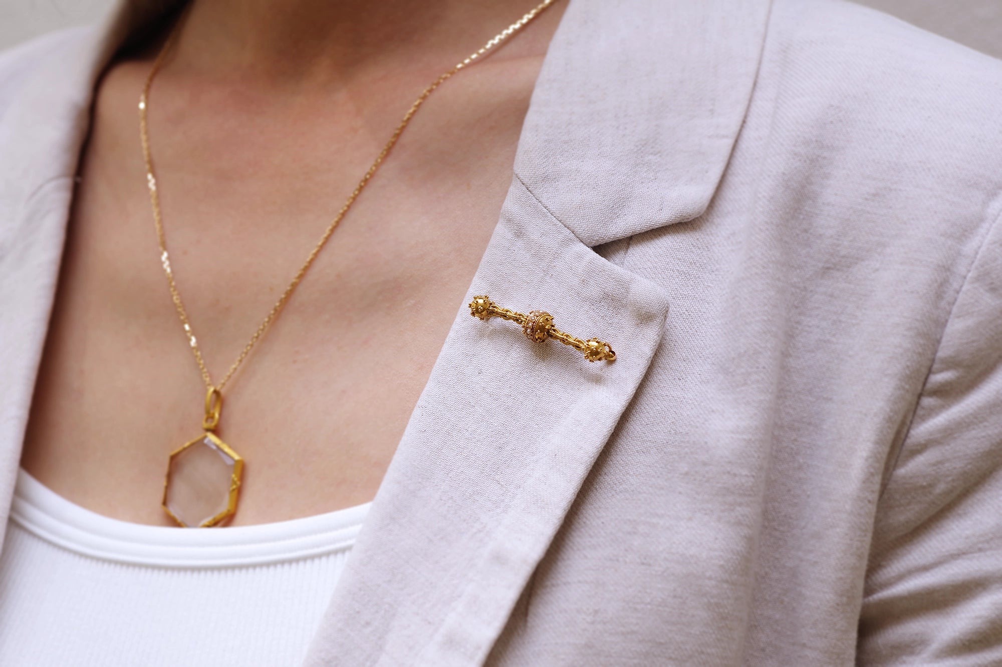 Broche barrette en or