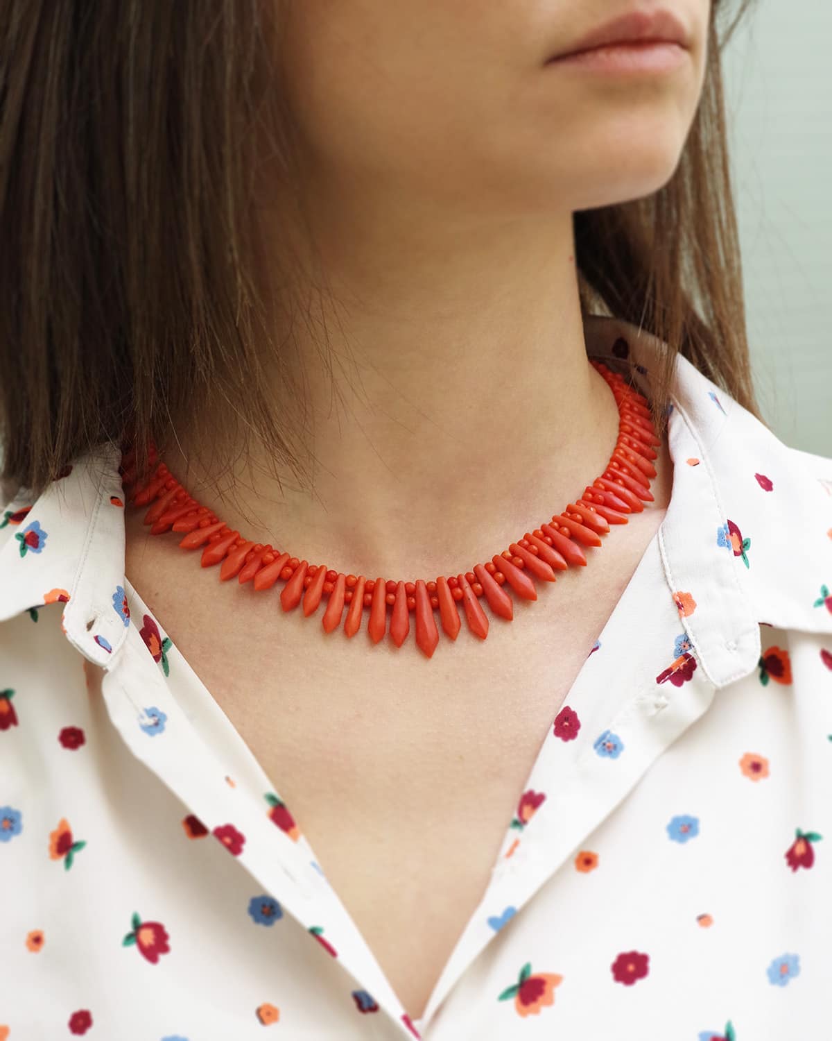 Art Deco coral necklace