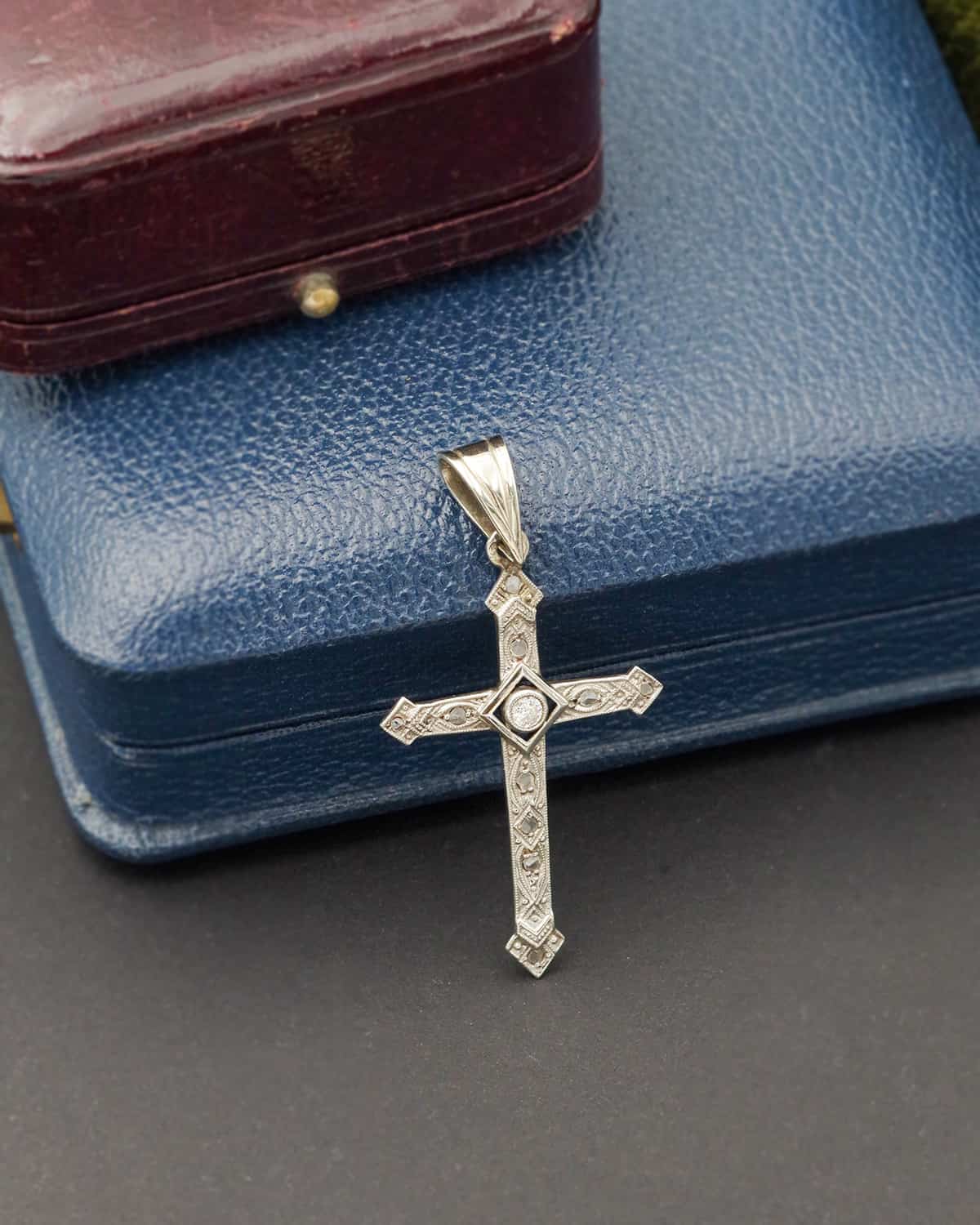 Art deco cross pendant
