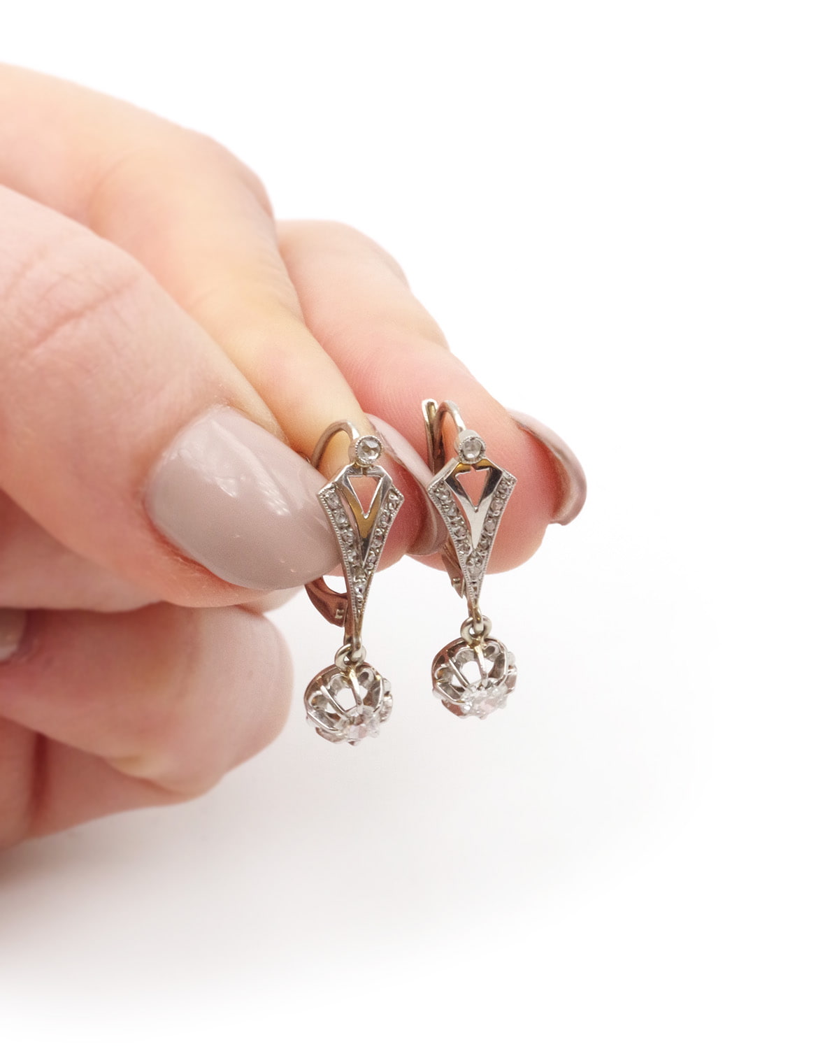 Art deco diamond earrings