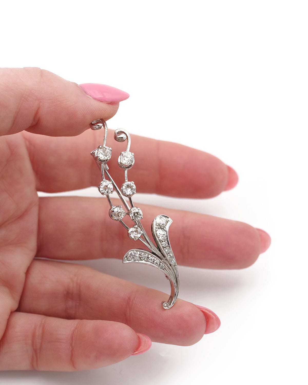 broche muguet en or et diamants