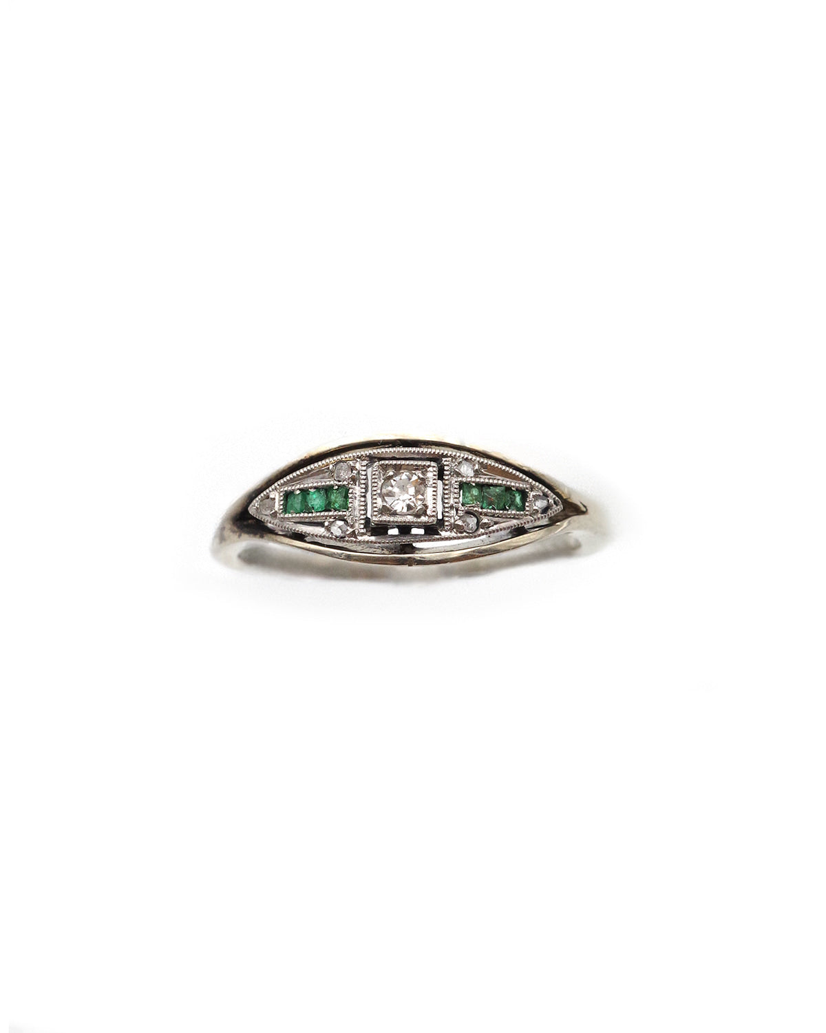 bague émeraudes en platine
