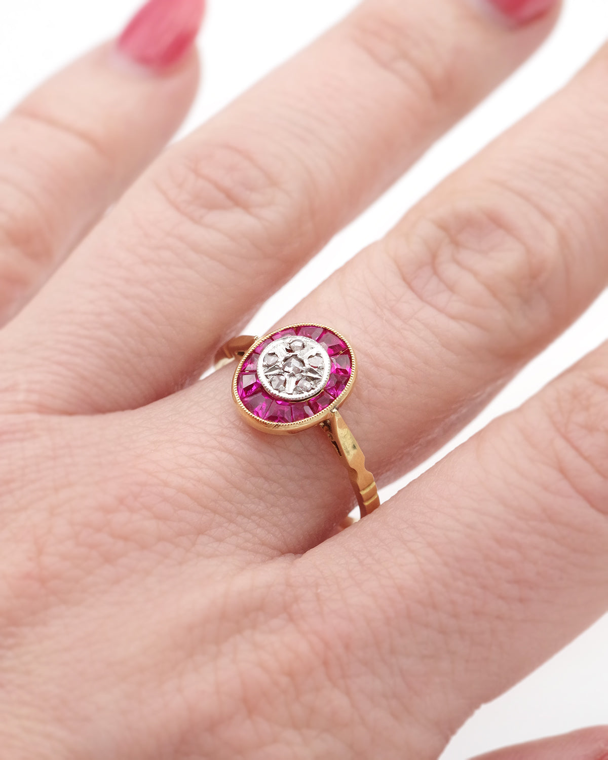 Oval art deco ring
