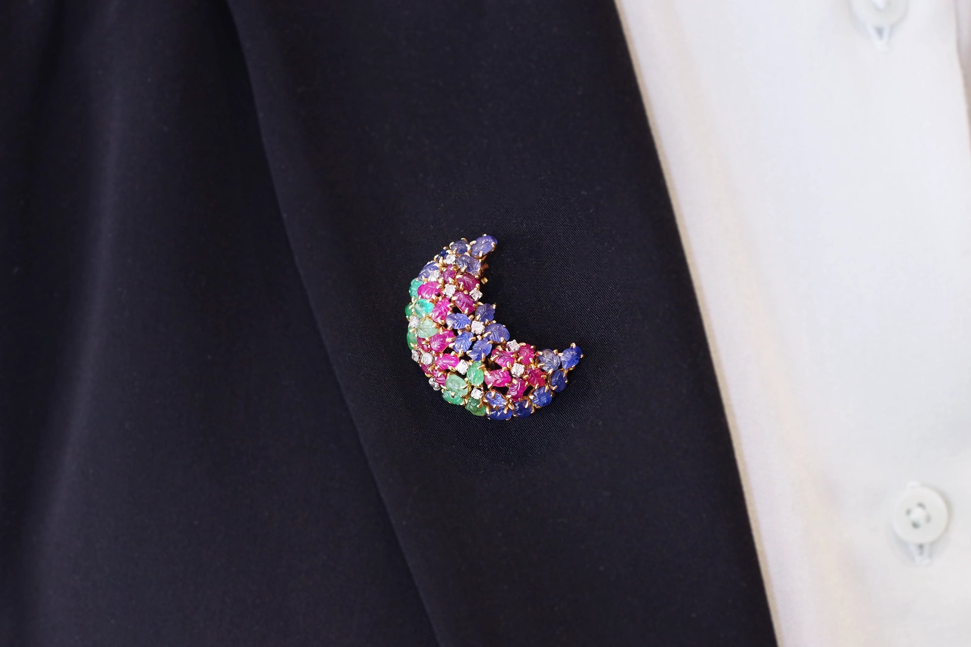 Art Deco Tutti Frutti clip brooch