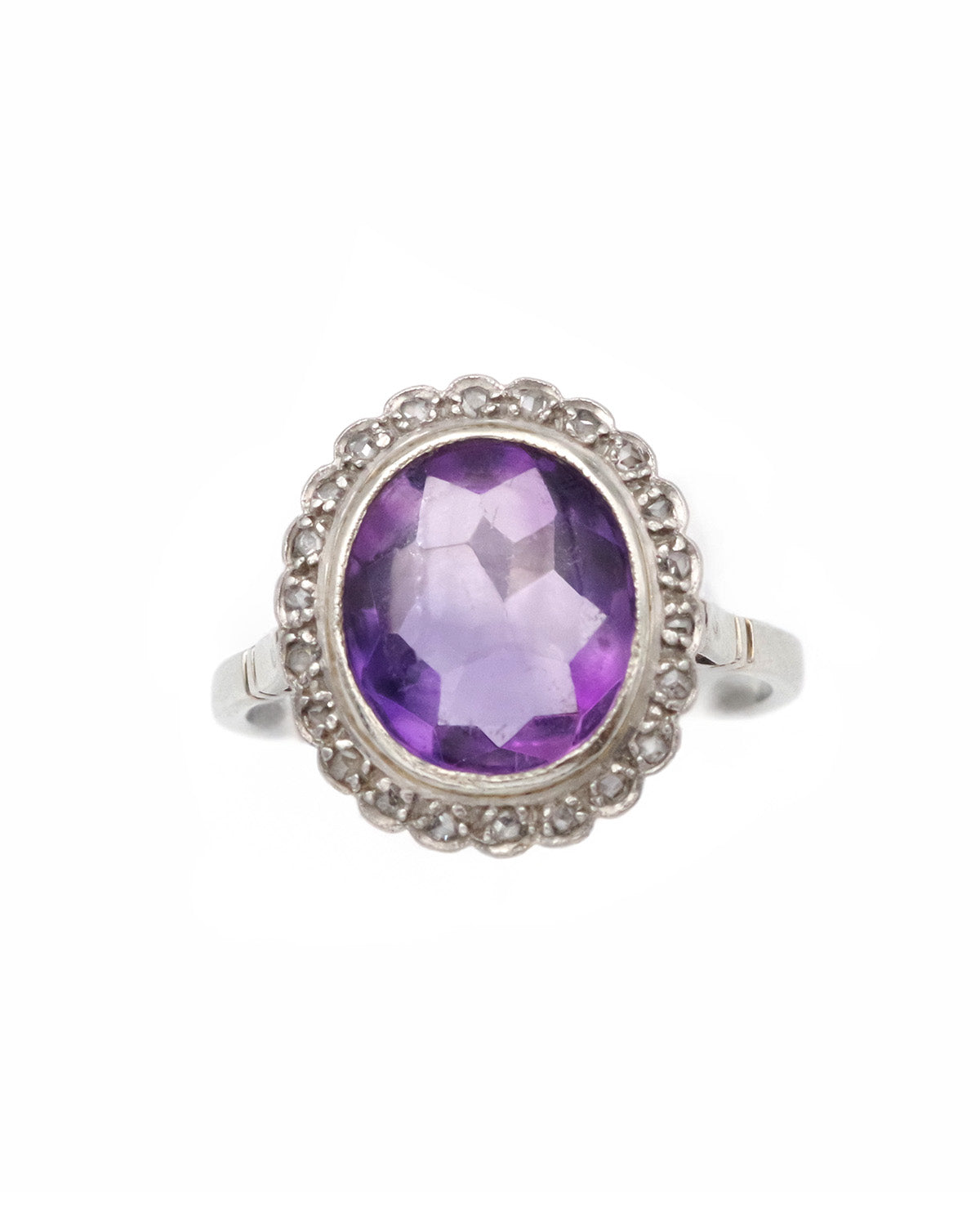Bague amethyste en platine