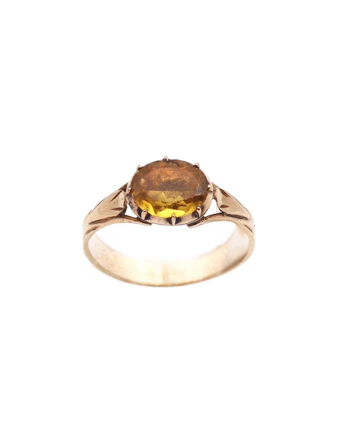 bague citrine verre en or
