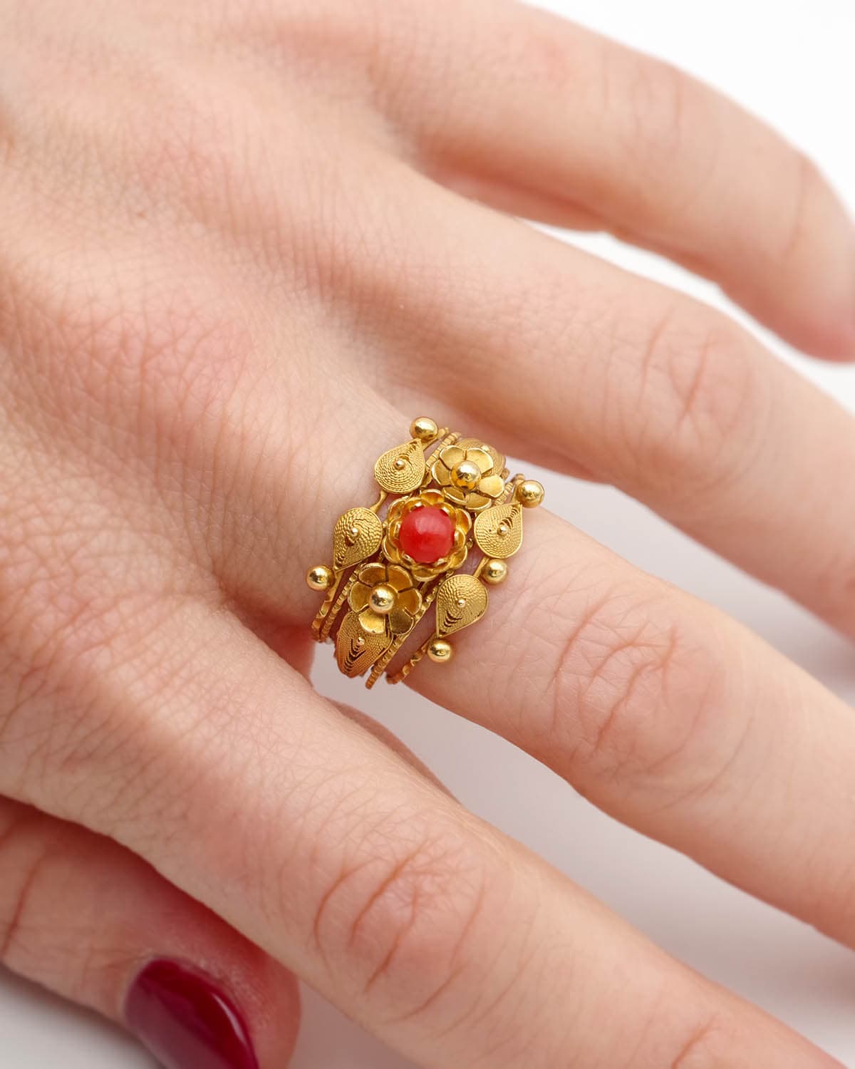 Antique filigree puzzle ring