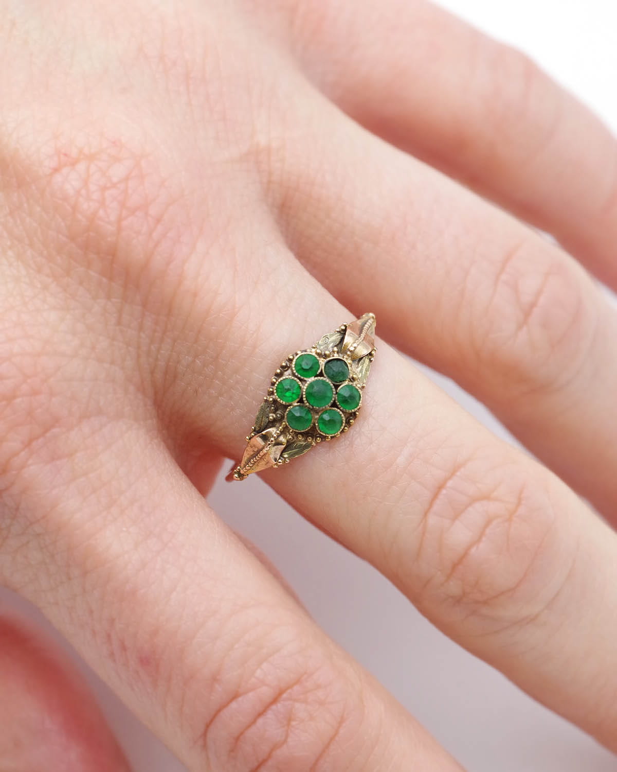 Victorian green paste ring