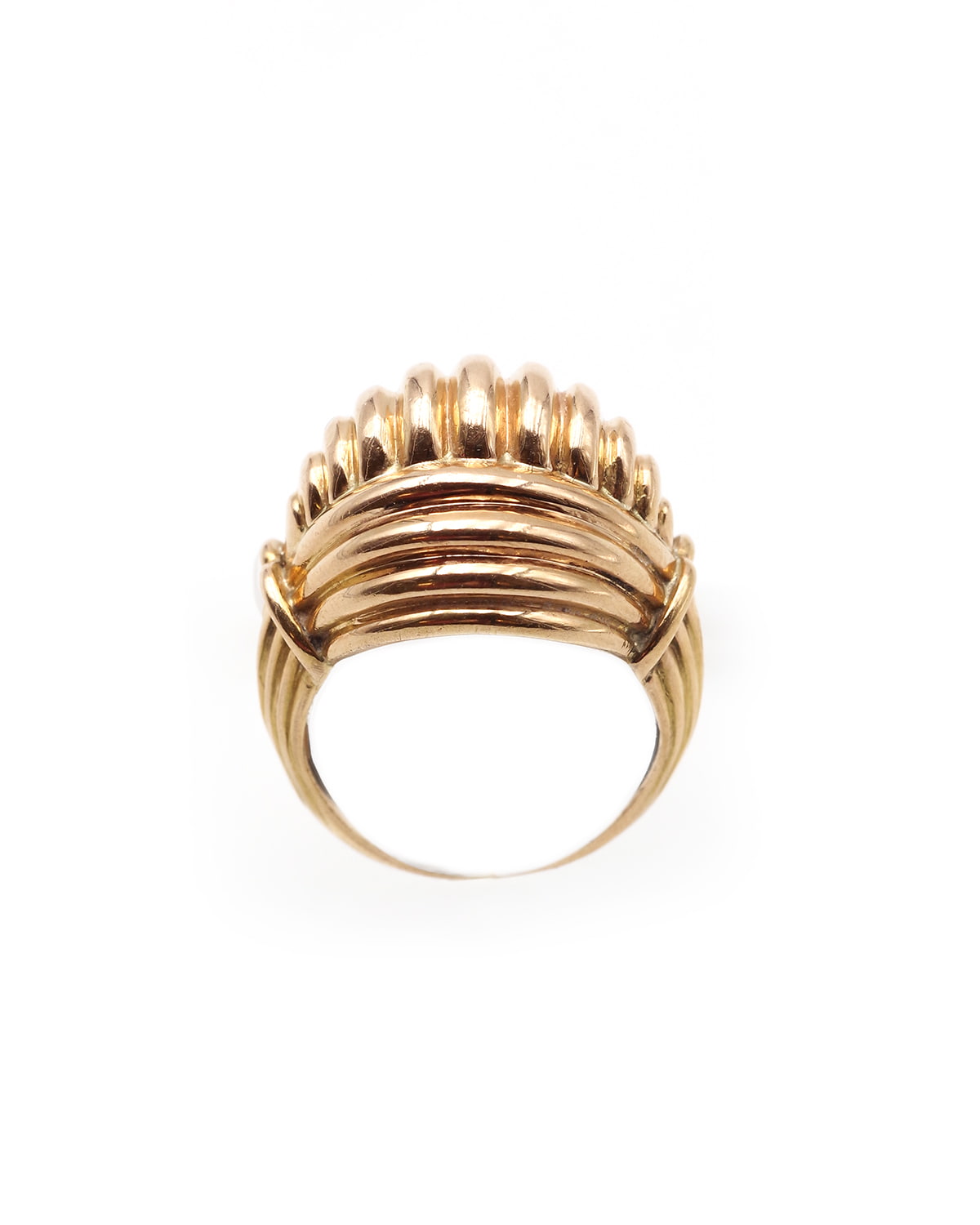 Bague godron en or massif