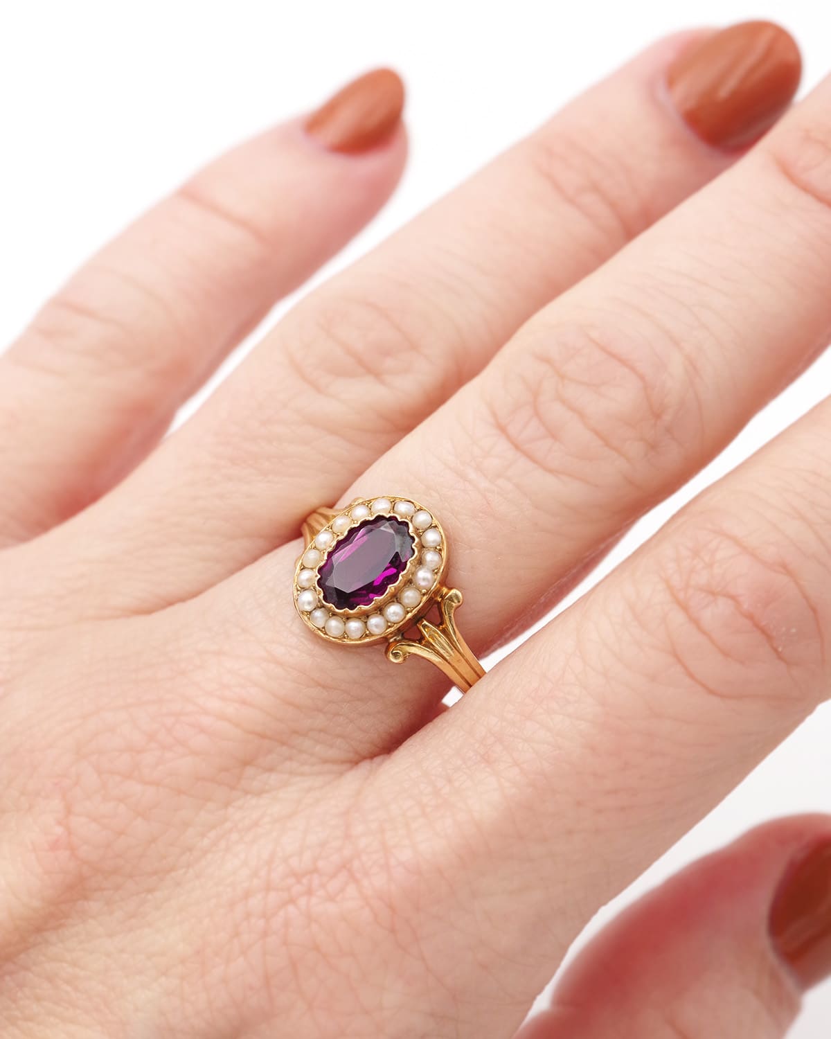 French Victorian garnet ring