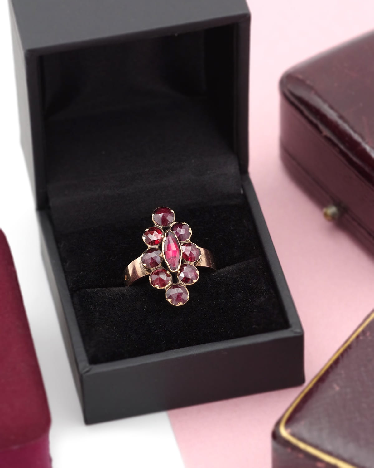 Victorian perpignan garnet ring