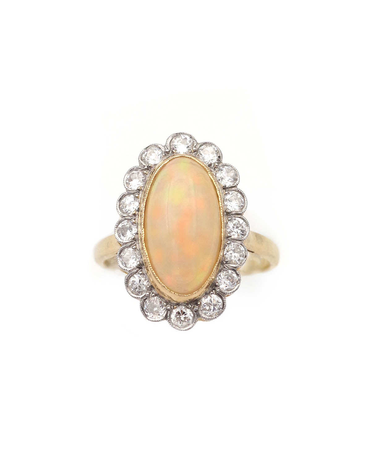 bague opale diamant en or