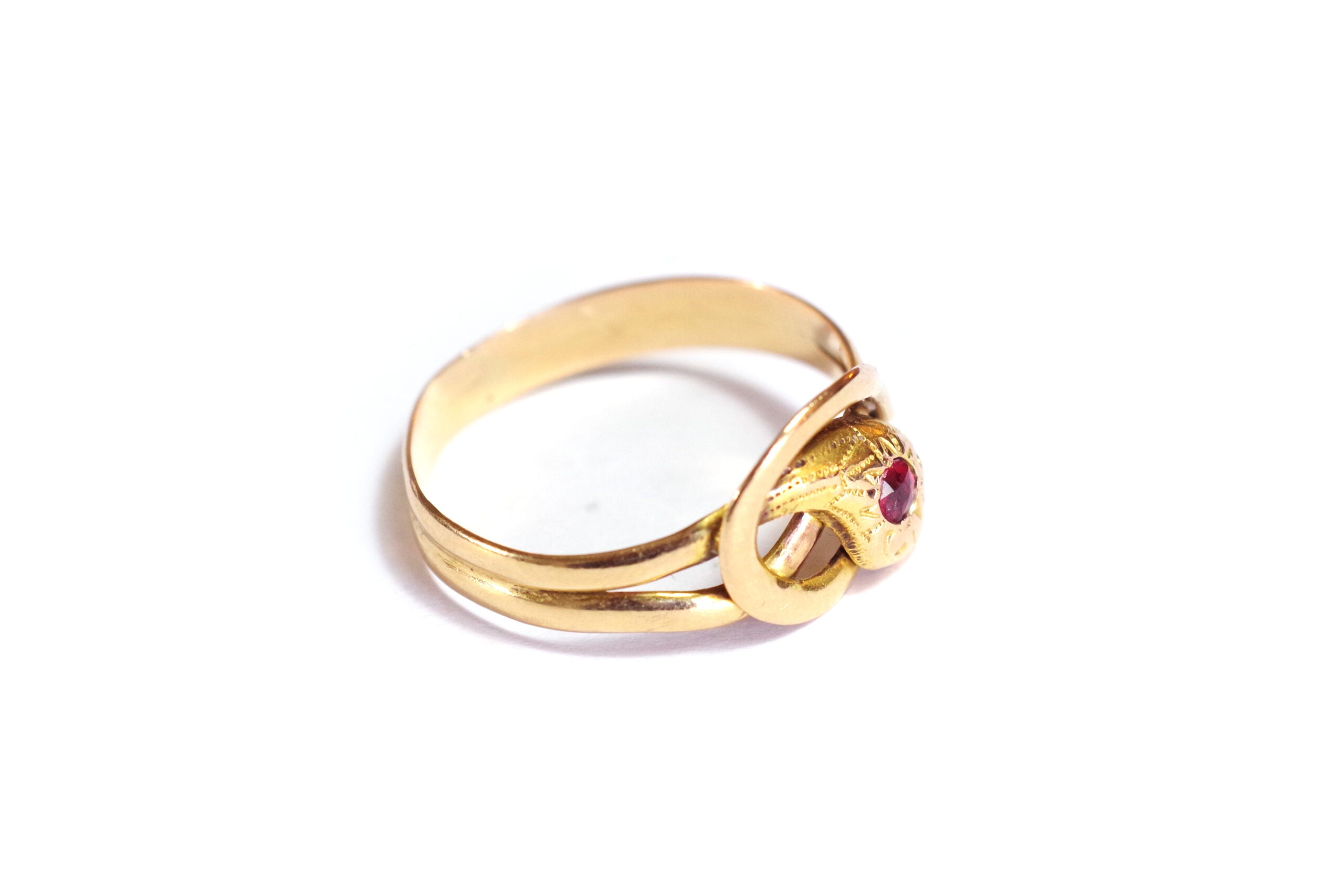 Victorian snake garnet ring