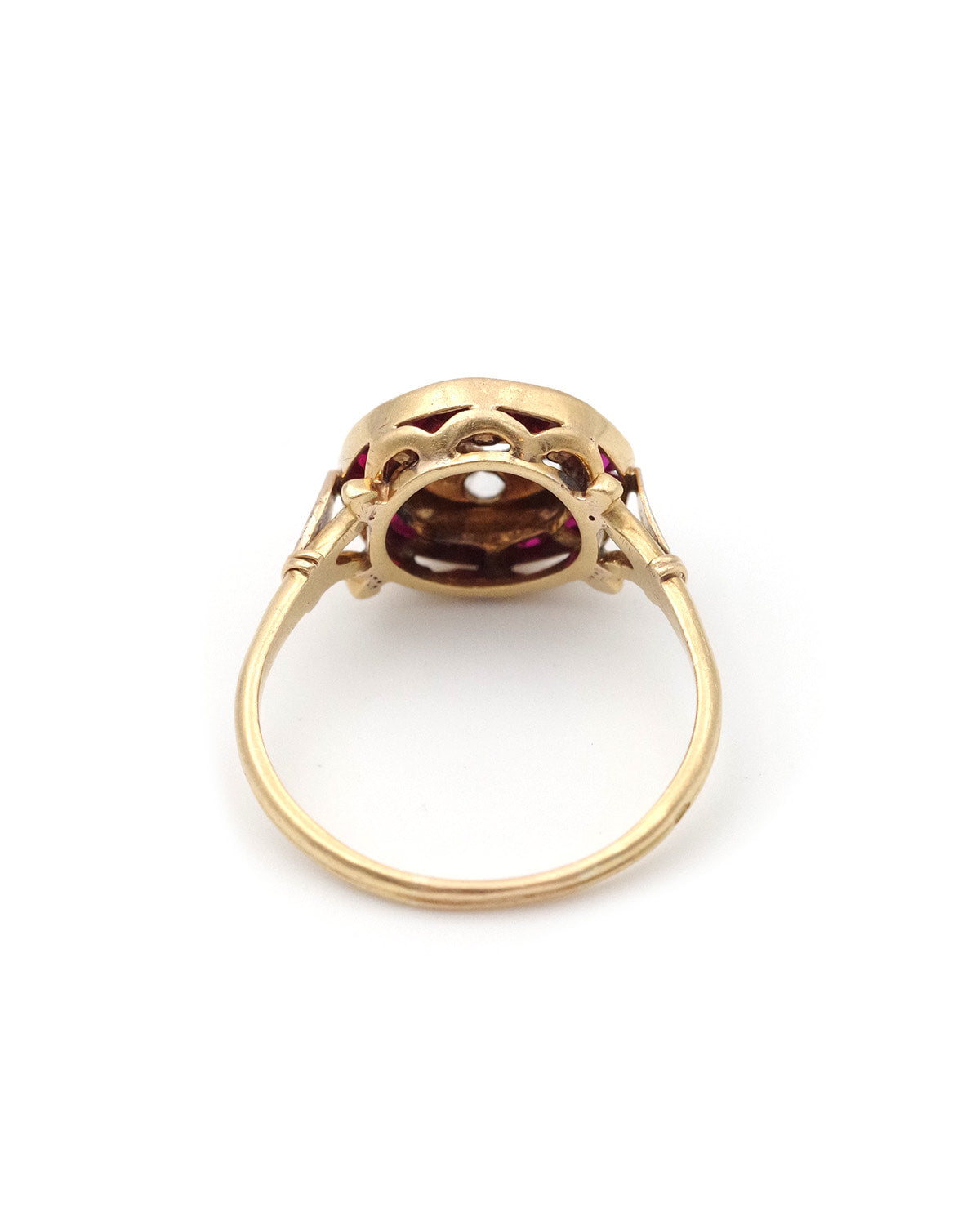 Art deco ruby target ring