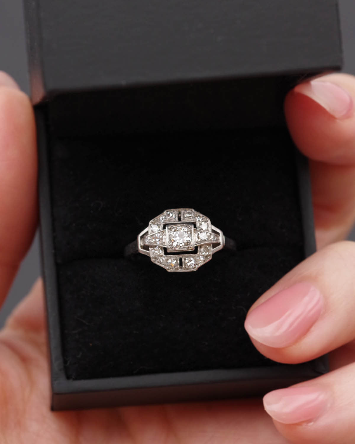 Bague art deco diamants