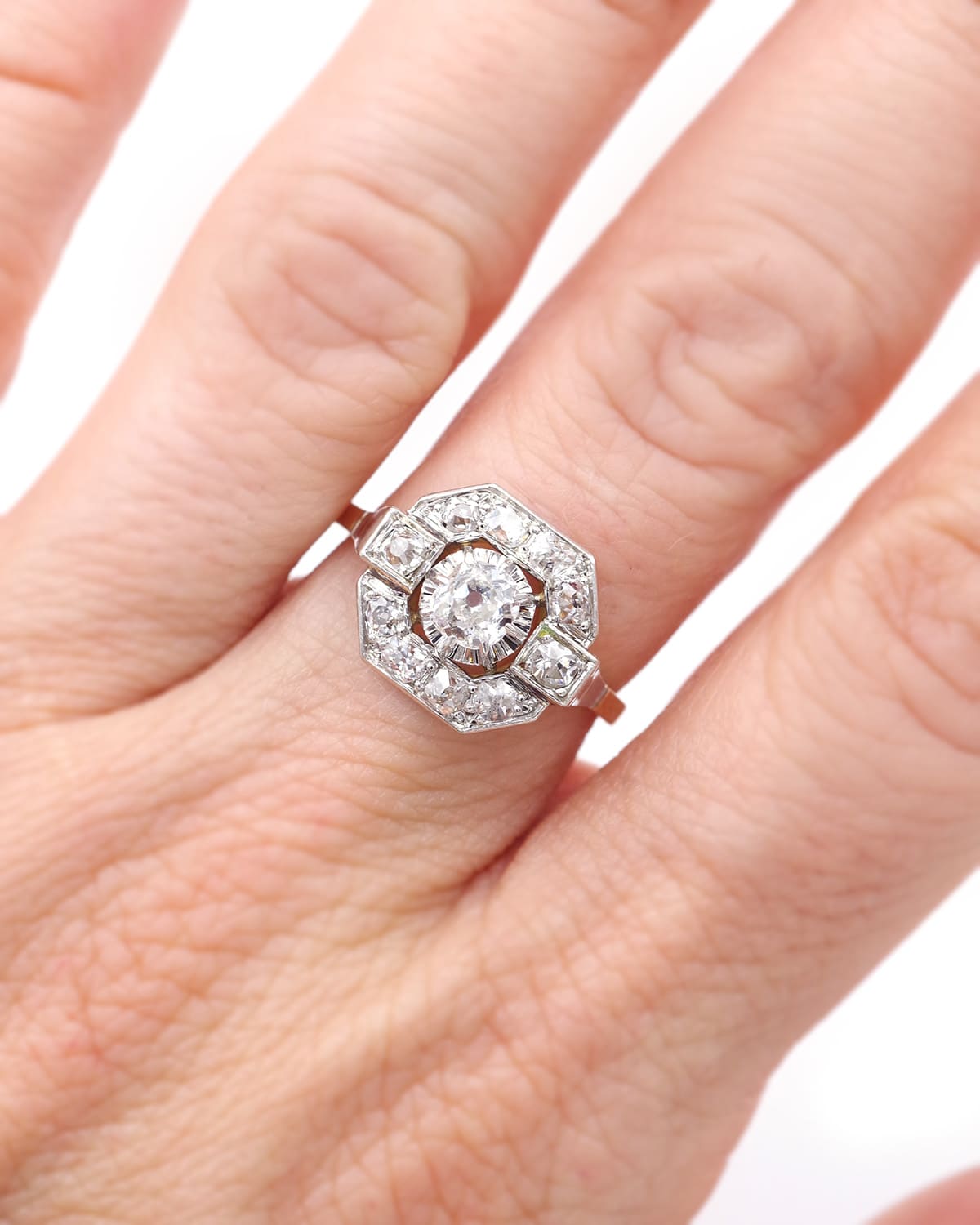 Art Deco square diamond ring