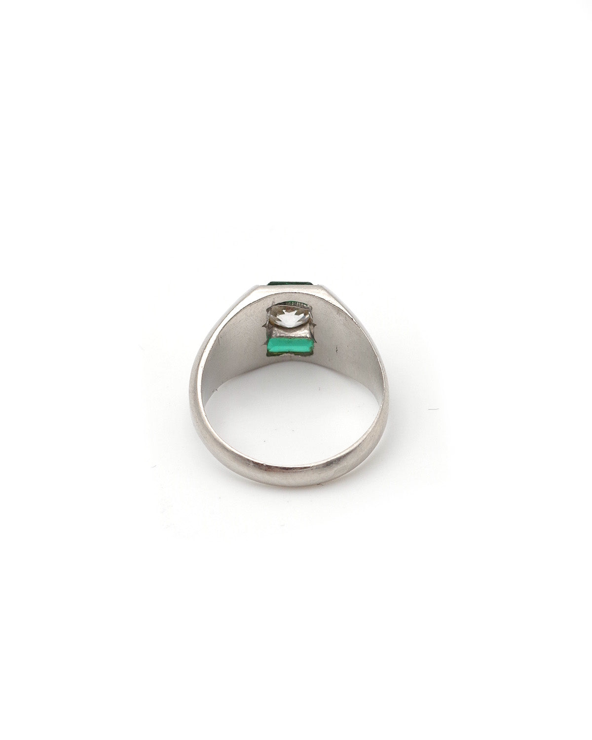 Art deco platinum pinky ring