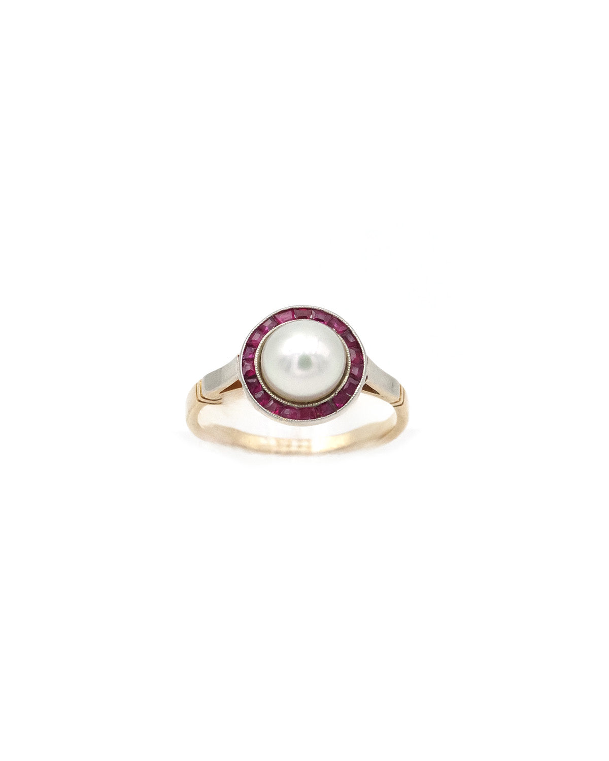 Bague cible Art Deco perle