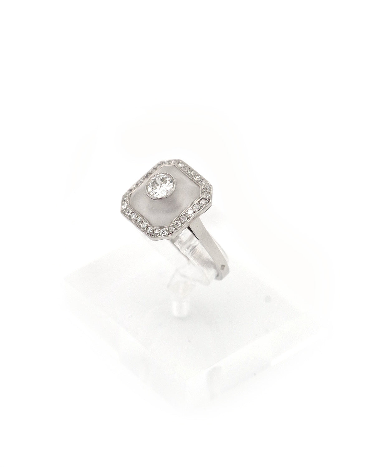 Art Deco crystal rock ring