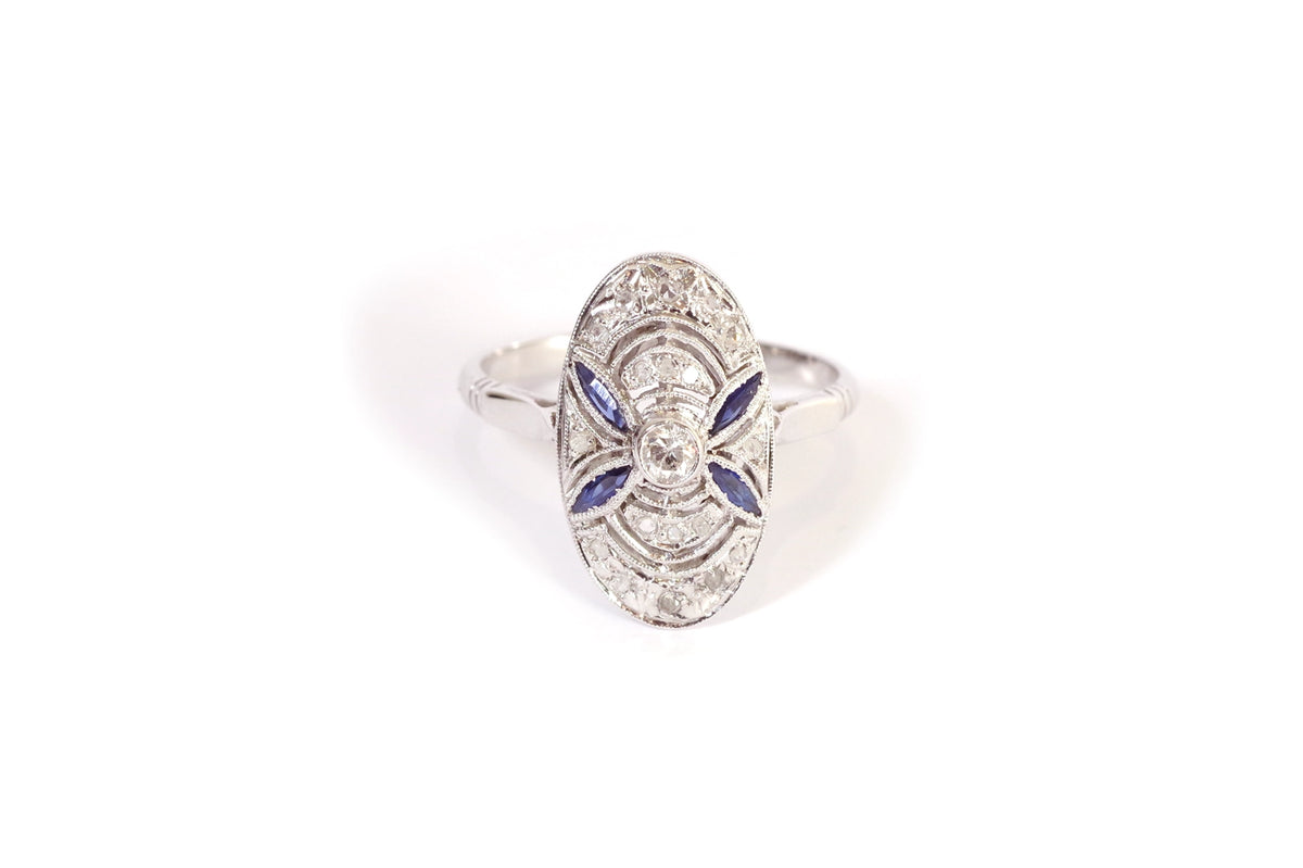 LAIFULA Grande bague en argent 925 avec saphir pour femme - Bague de fiançailles avec émeraude/améthyste - Taille S LAIFULA Grande bague en argent 925 avec saphir pour femme - Bague de fiançailles avec émeraude/améthyste - Taille S