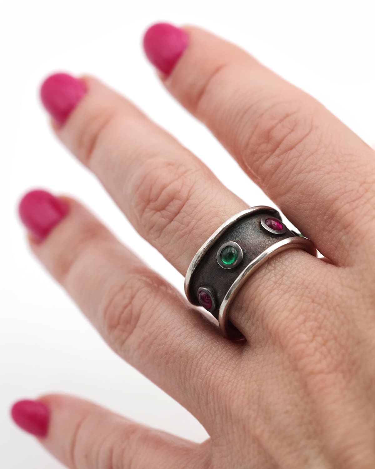Black silver ring by Poncini
