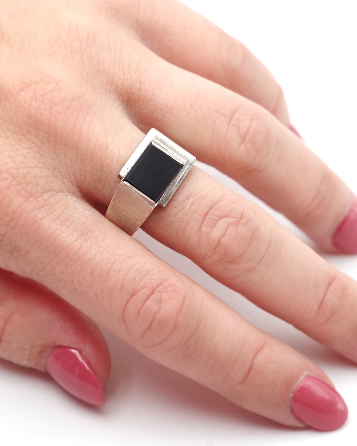 Bague tank homme en argent