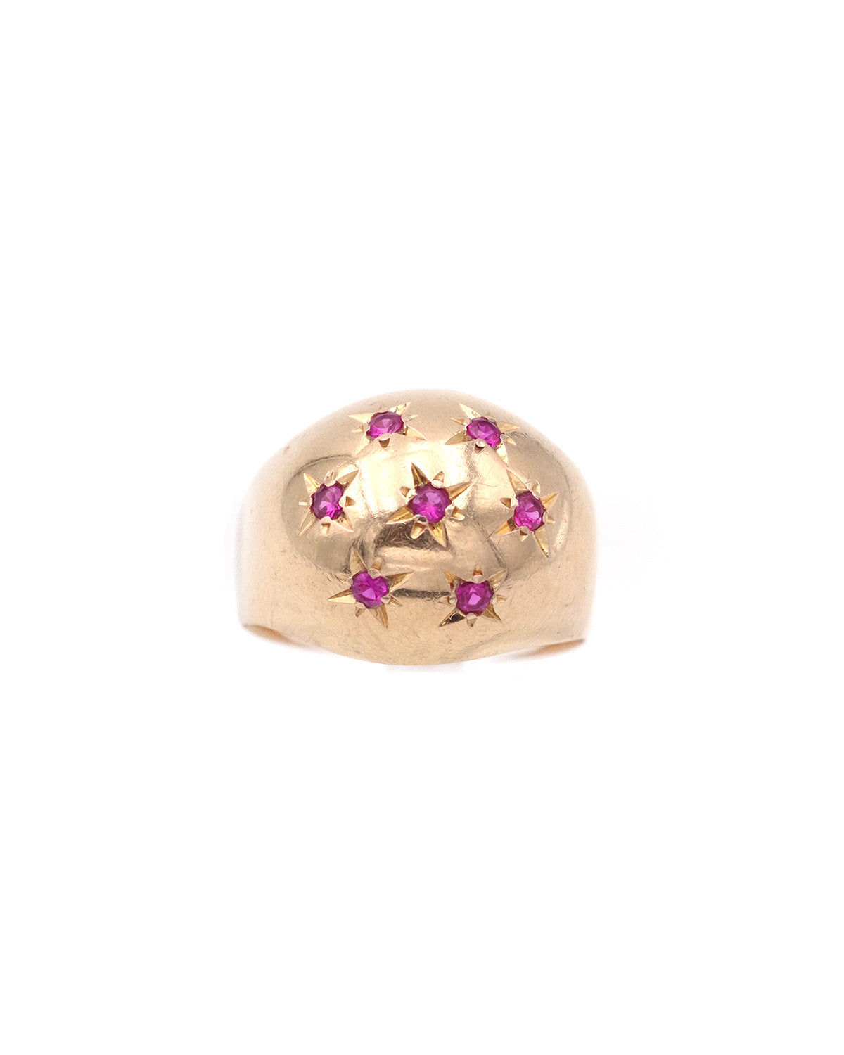 bague boule rubis en or
