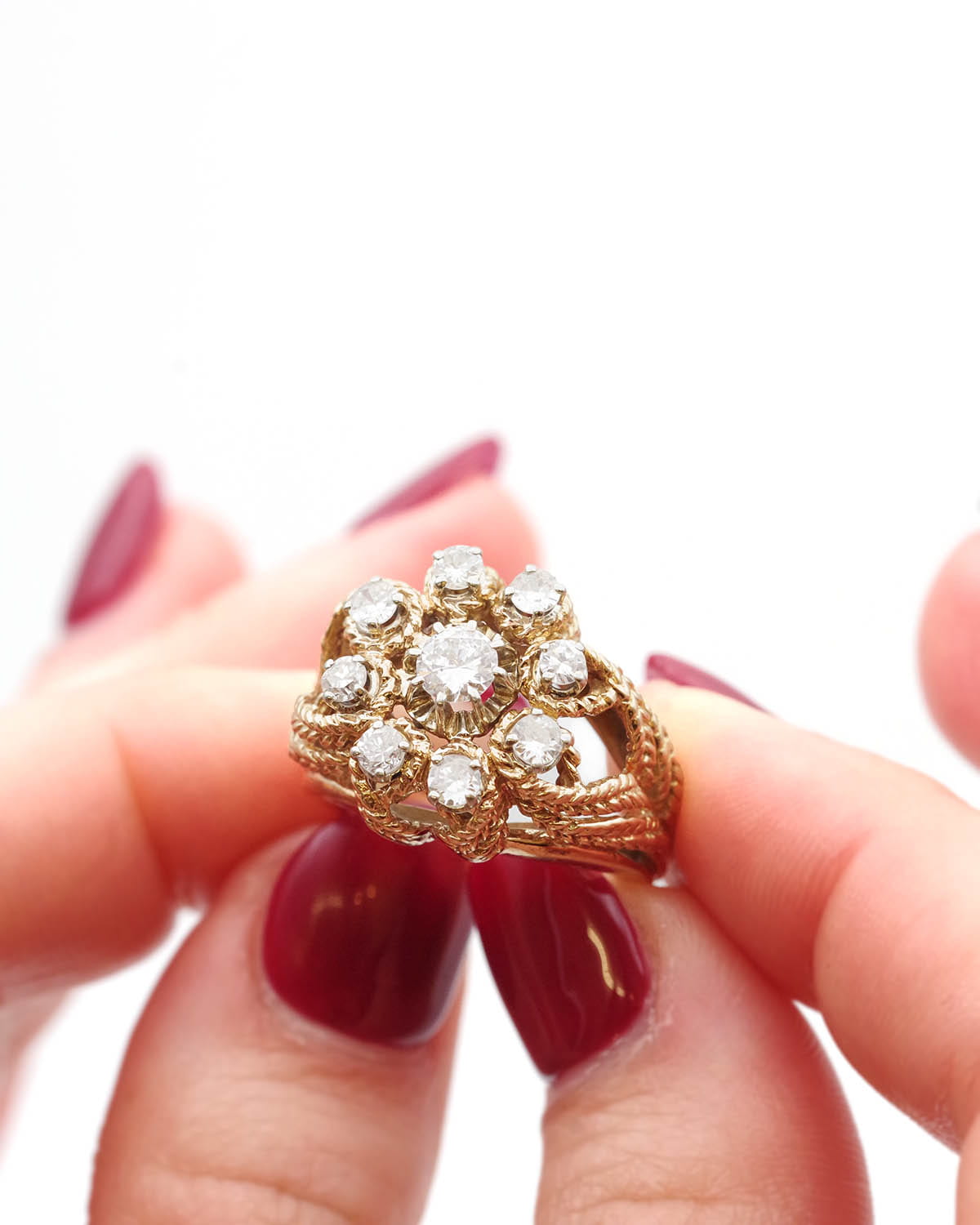 bague cocktail cordage diamants