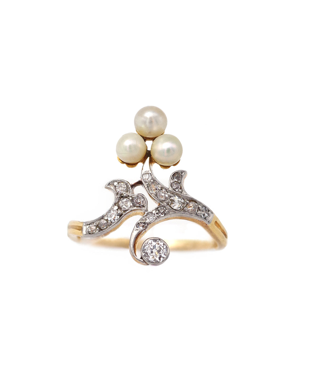 Belle epoque tiara pearl ring