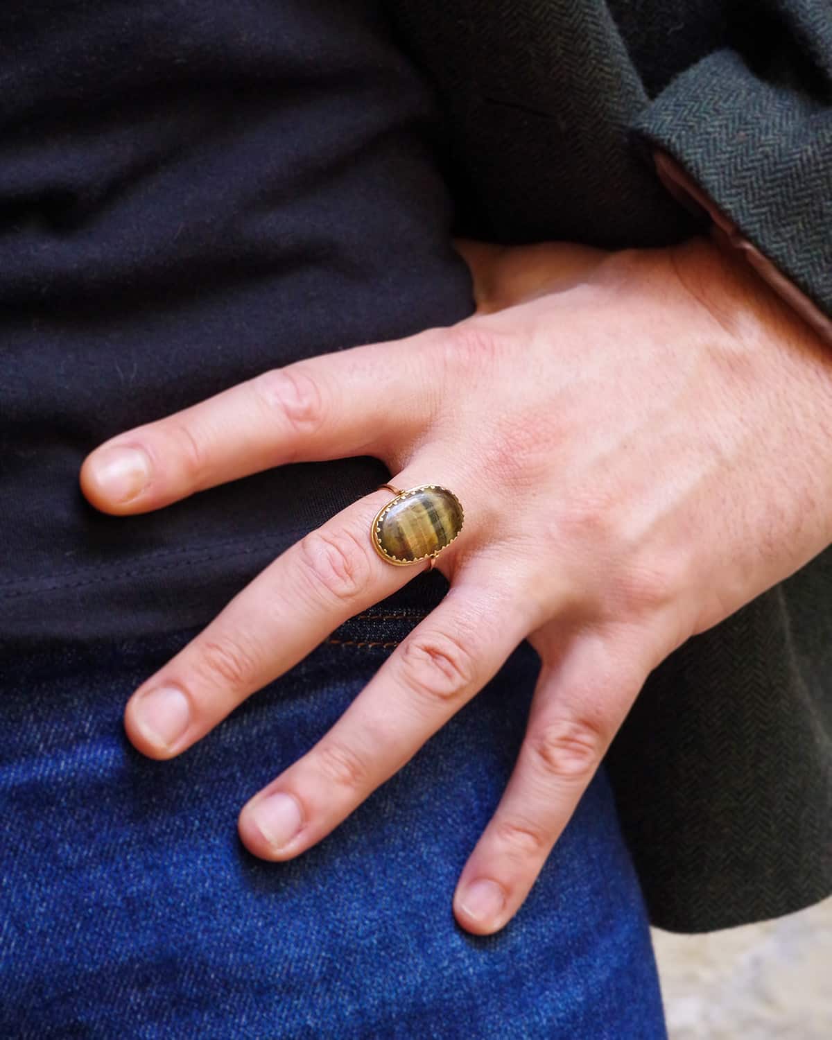 bague homme oeil de tigre